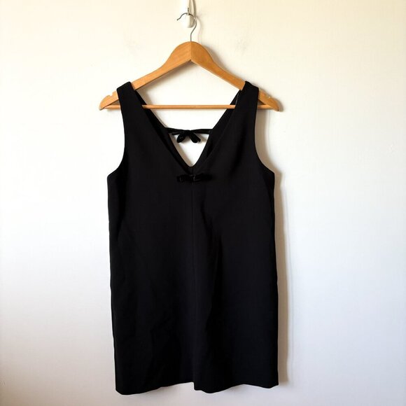 Zara Velvet Bow Sleeveless V Neck Mini Dress Black Size Medium - Picture 7 of 11